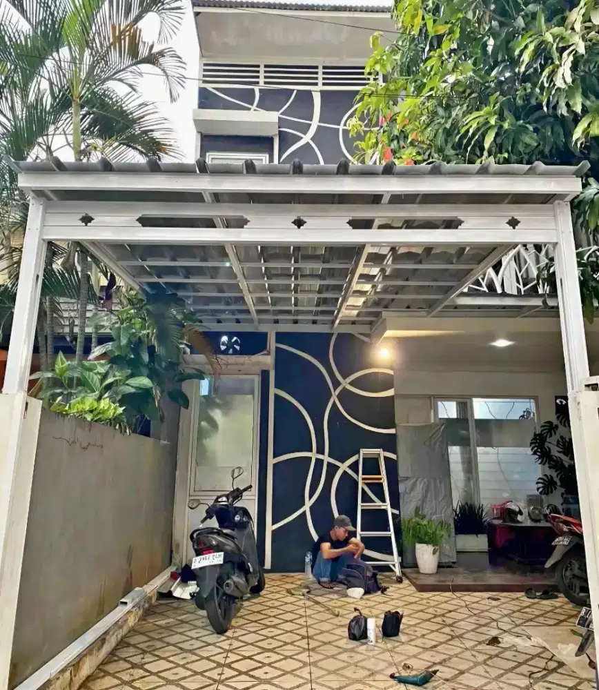 Kanopi rangka baja ringan