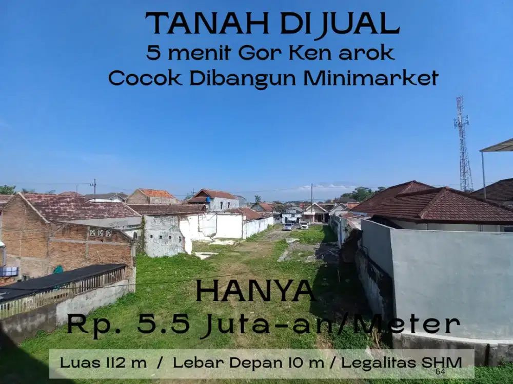 Lebar Jalan 6 Meter 5 Menit Kantor Terpadu Malang Cocok Dibangun Rumah SHM Split