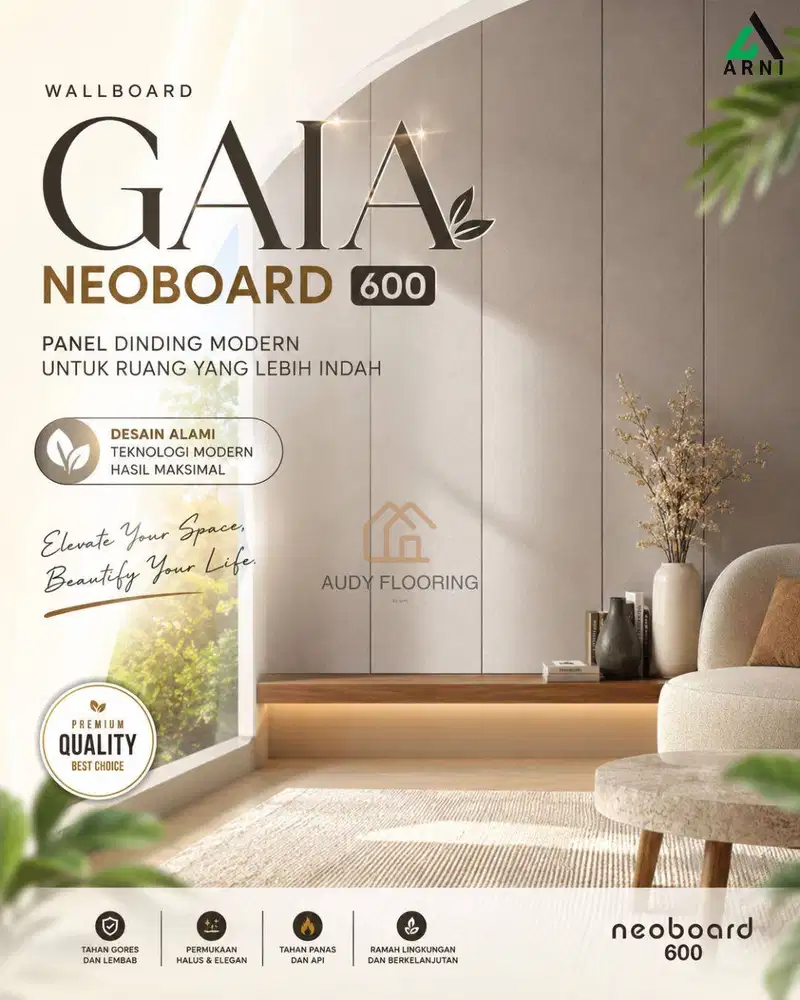 Wallboard GAIA NEOBOARD 600 Panjang 2,9m | Panel Wallboard PVC Premium