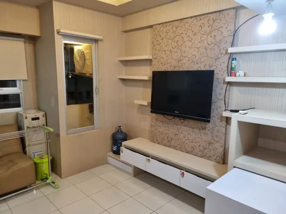 Disewakan Apartemen Puncak Kertajaya Tower B 2BR jadi 1BR Full Furnished Interior Mewah