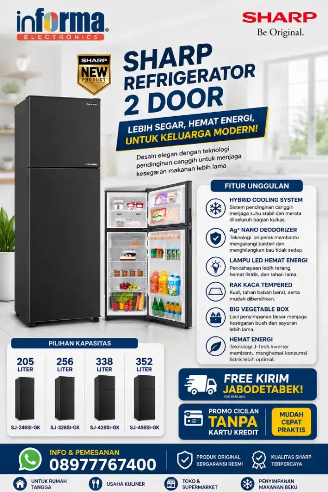 SHARP REFRIGERATOR 2 DOOR SJ-SI SERIES