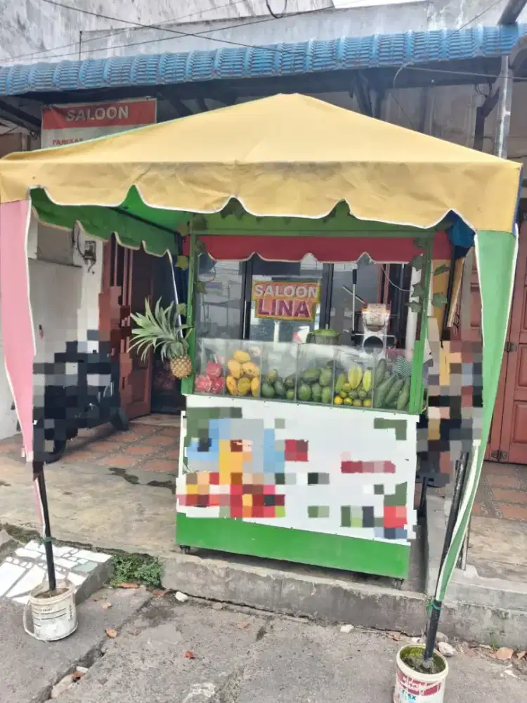 Gerobak jualan dan steling kaca
