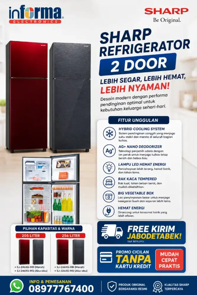 SHARP REFRIGERATOR 2 DOOR SJ-XG SERIES
