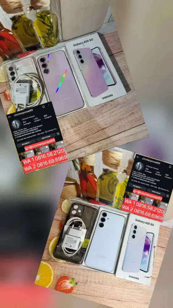 Jual hp likenew samsung A55 5G 8/256 istimewa grns resmi  free ADAPTOR
