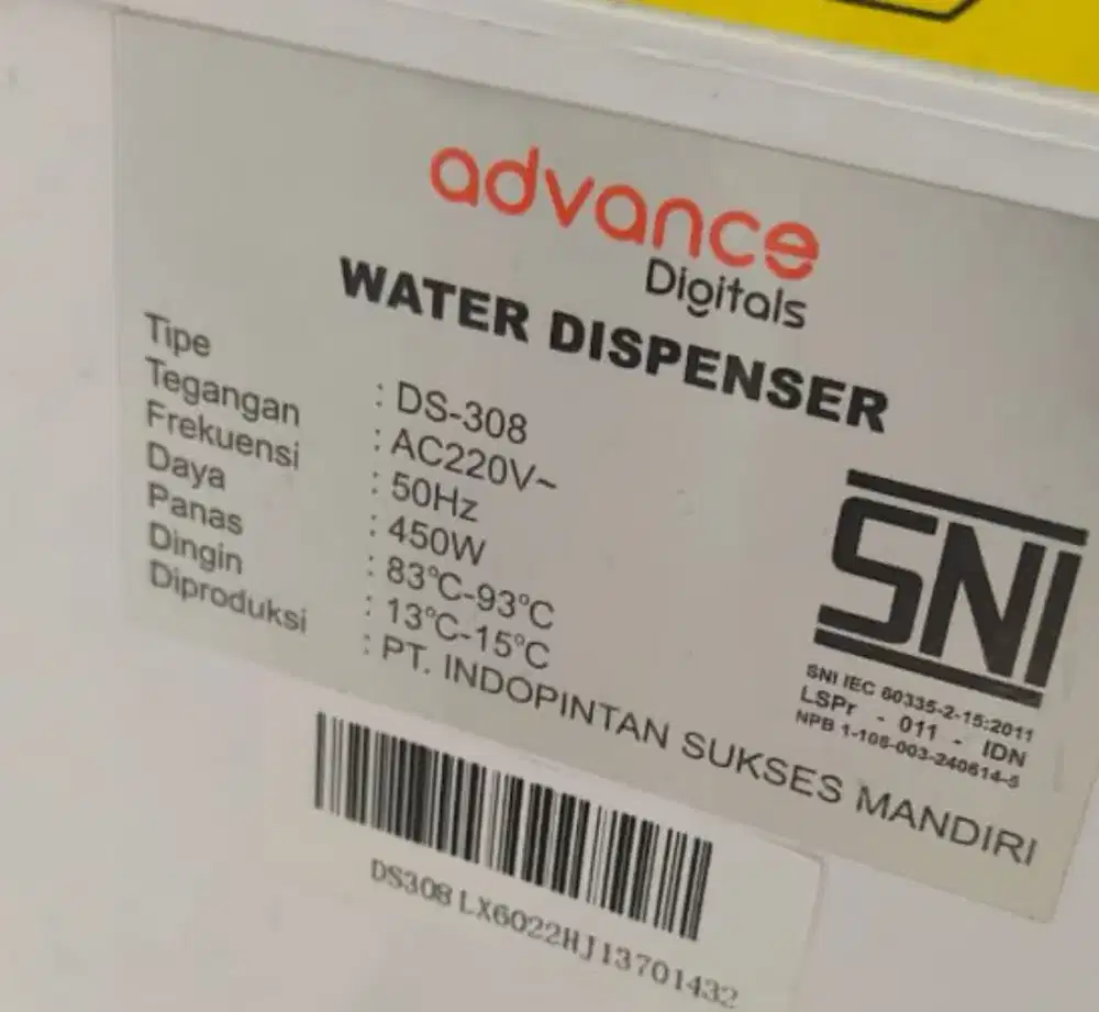 Dispenser merek advance