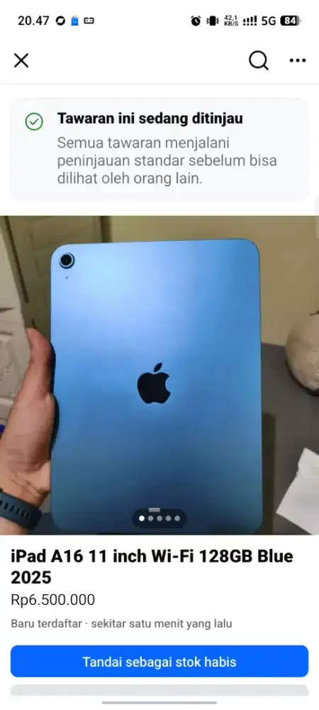 2025 iPad A16 11 inch Wi-Fi 128GB Blue