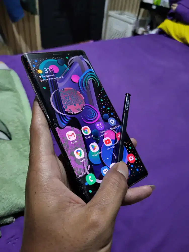 SAMSUNG Note 9 6/128 Orian Layar retak NORMAL LANCARR PAMULANG UNPAM