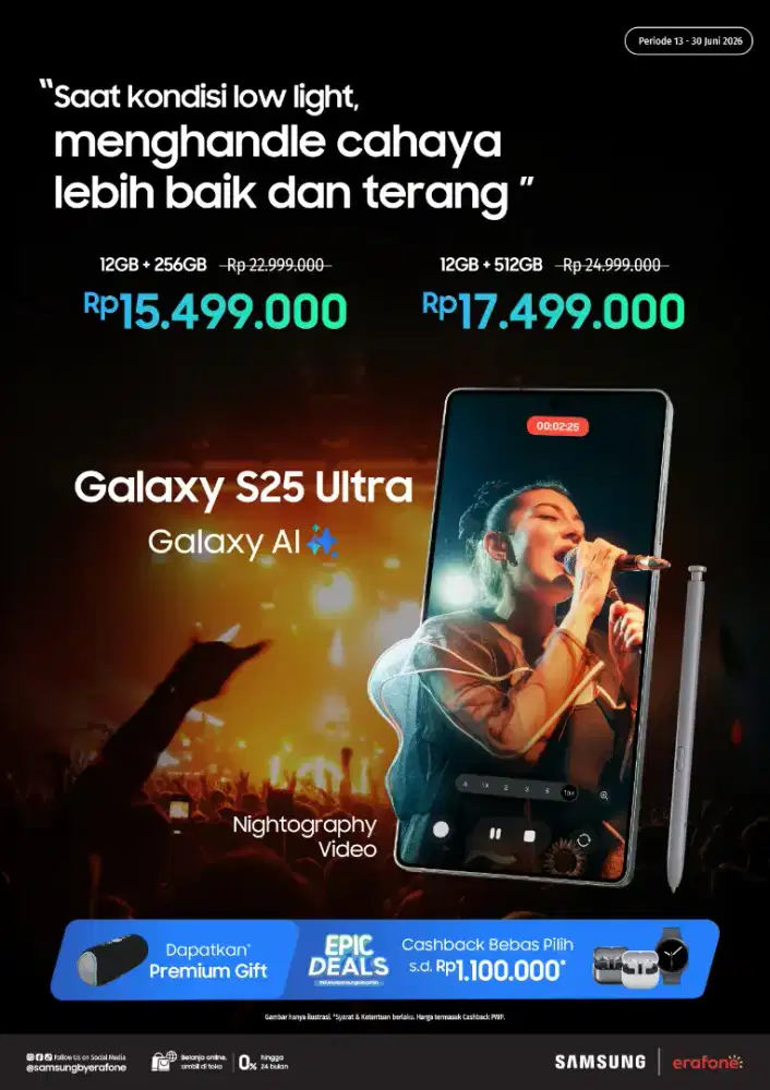 Samsung S25Ultra mulai dari 15jtaan