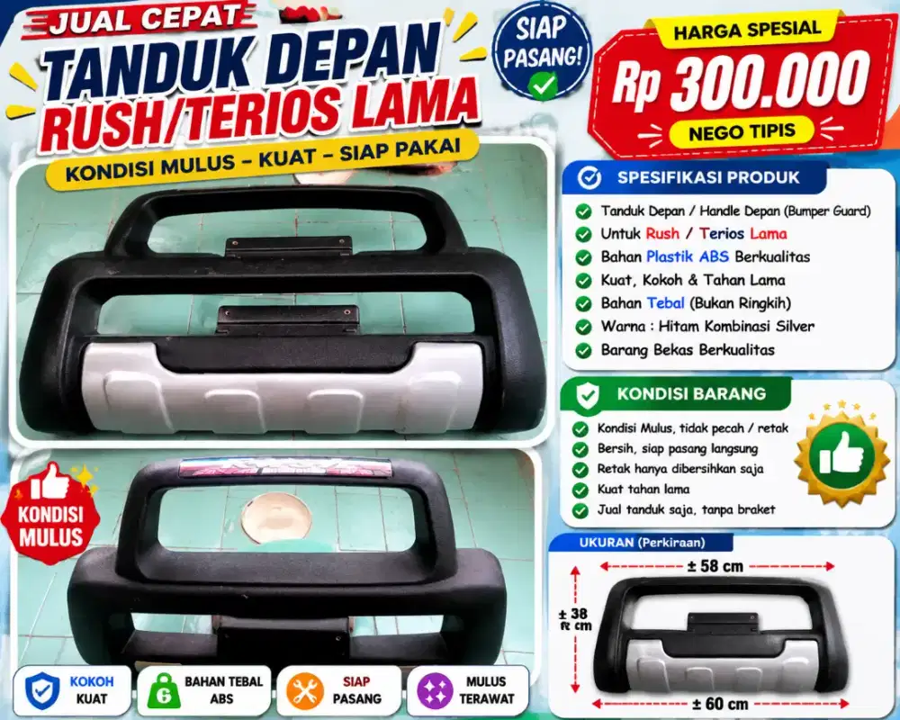 Tanduk depan/front handle Toyota Rush/Daihatsu Terios model lama.