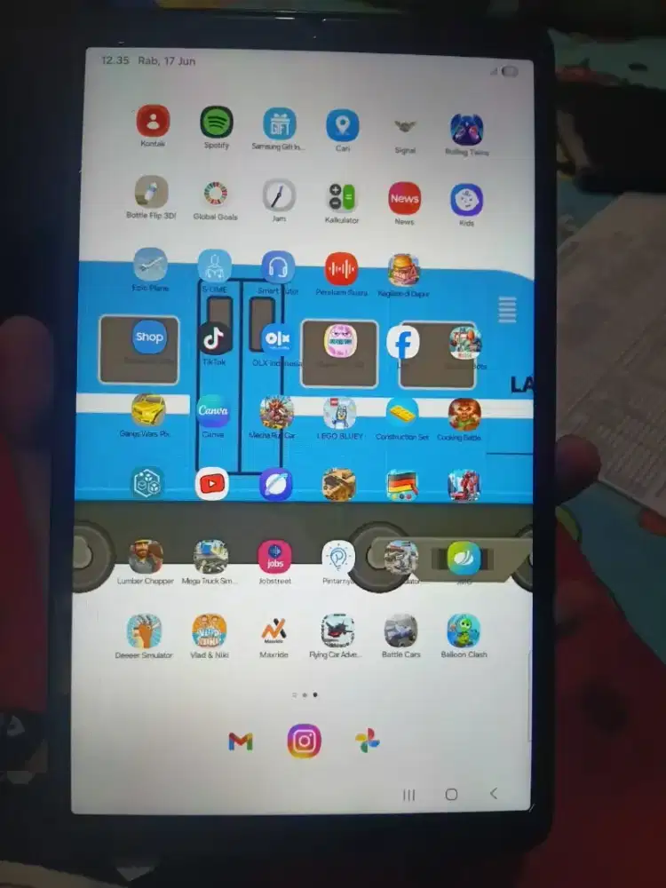 Tablet samsung galaxy tab a11 bekas seperti baru