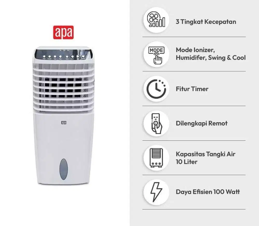 Air Cooler APA 1200cmh 10ltr kipas pendingin ruangan humidifier