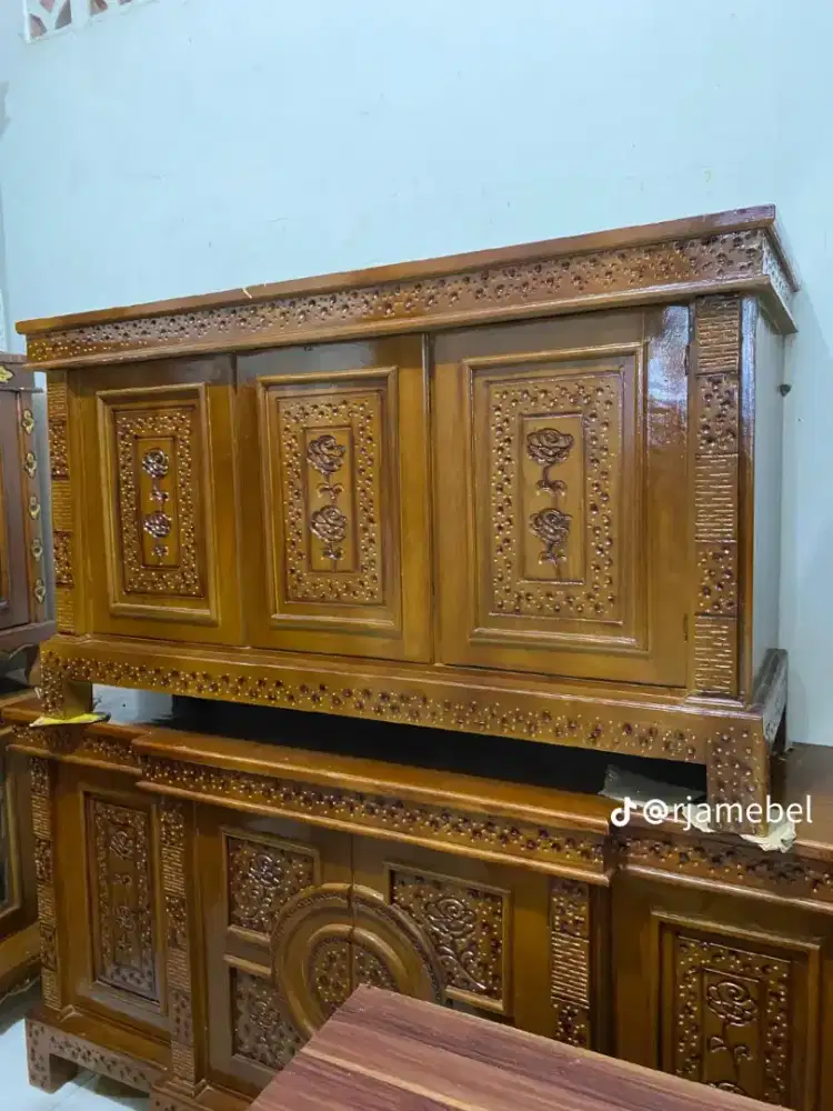 Meja buffet tv 3P ukir jati