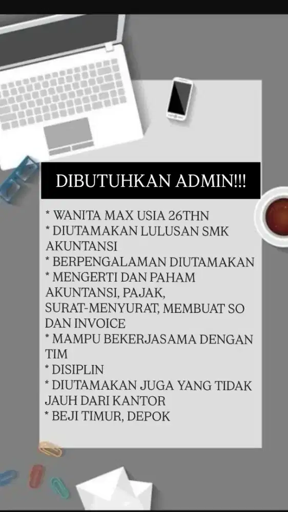 DIBUTUHKAN ADMIN