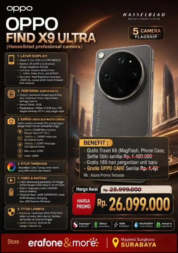 Oppo find x9 ultra.. Cicilan 0% syarat KTP aja tnpa DP