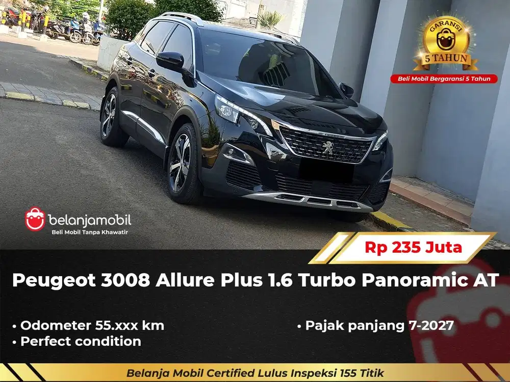 [ BERGARANSI ] Peugeot 3008 Allure Plus 1.6 Turbo Panoramic 2019/2020