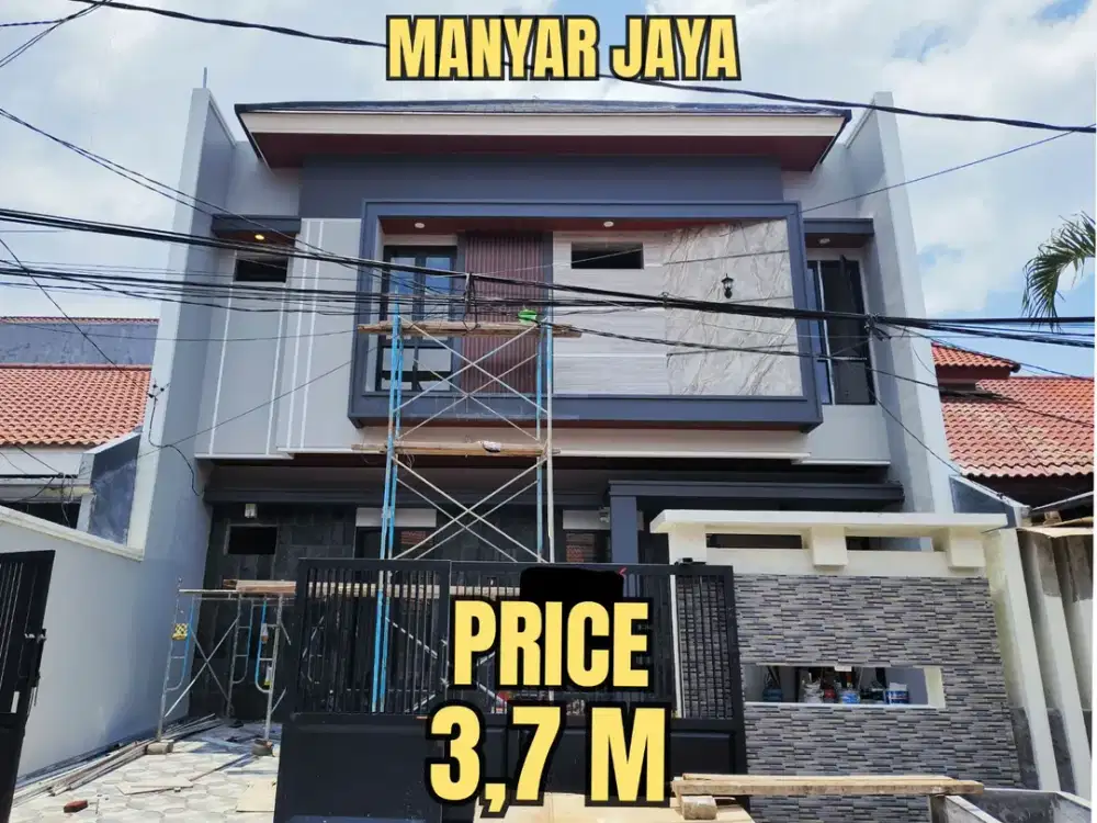 BARU GRESS  RUMAH MANYAR JAYA MODERN MINIMALIS, SURABAYA TIMUR. DEKAT KLAMPIS, SEMOLOWARU, NGINDEN, MERR, KERTAJAYA, DHARMHAHUSADA, ITS, Dsb