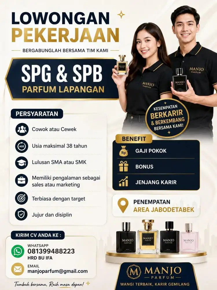 Di butuhkan SPG & SPB parfum