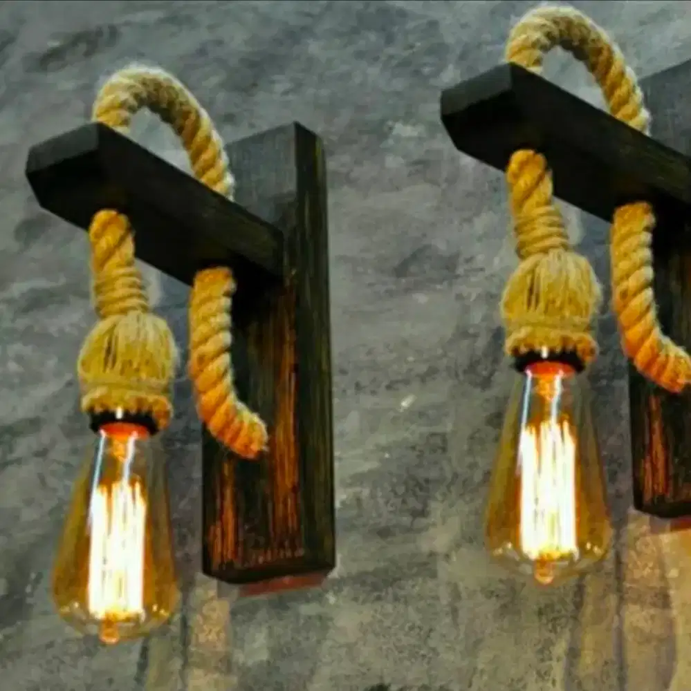 Lampu kayu aestetic dinding tempel paling murah