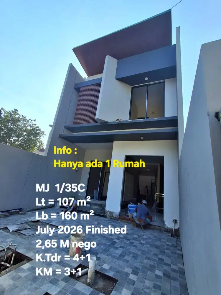 Dijual Rumah Baru Gress Minimalis di Manyar Jaya Surabaya Timur