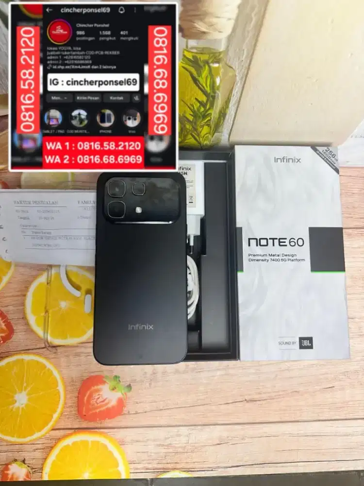 Jual hp Infinix Note 60 8/256 istimewa grns sampai april 2027