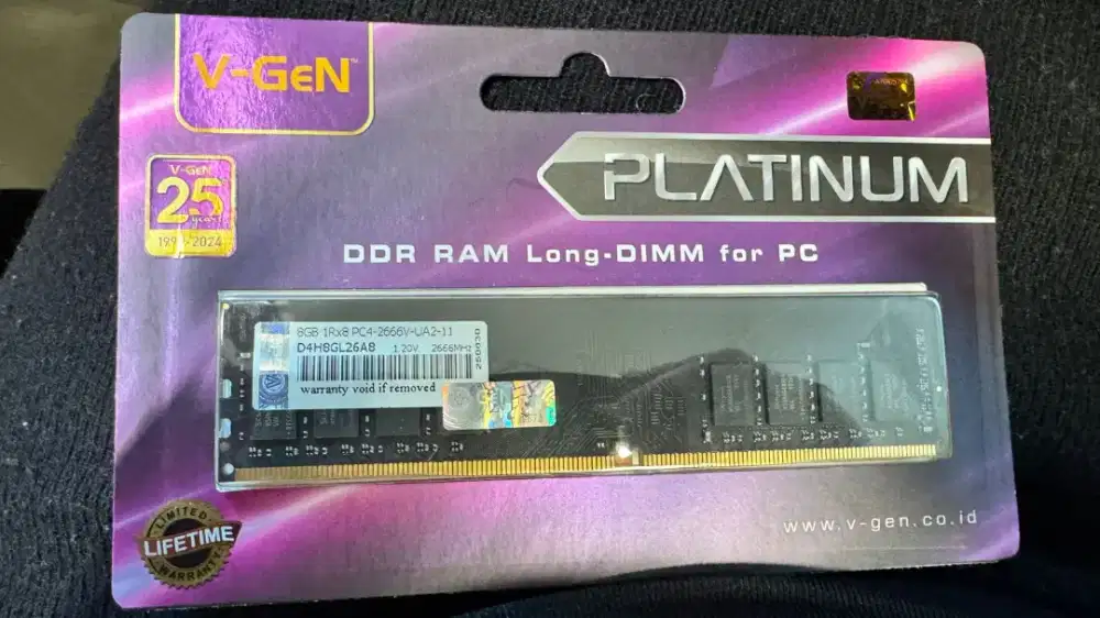 Memori RAM ddr4 8GB baru merk Vgen Platinum