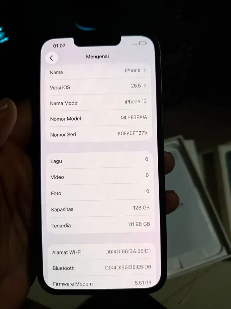 ip 13 128Gb Midnight ibox Bh 100% garansi on