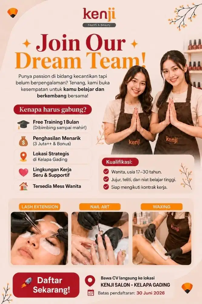 LOKER SALON - DICARI CEPAT (DEADLINE 30 JUNI 2026)