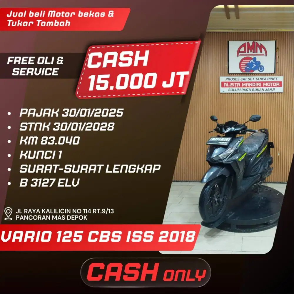 VARIO 125 CBS ISS 2018 SPAYLATER ALLOBANK TOKOPEDIA CASH ONLY ALISTA