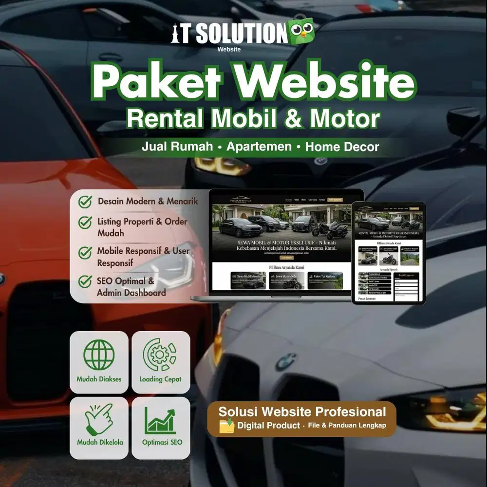 Paket Website Rental Mobil & Motor Profesional dan Premium