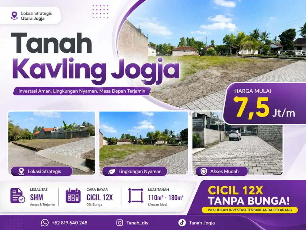 Tanah SHM Per Unit Siap Bangun Dekat Kampus UII Kaliurang