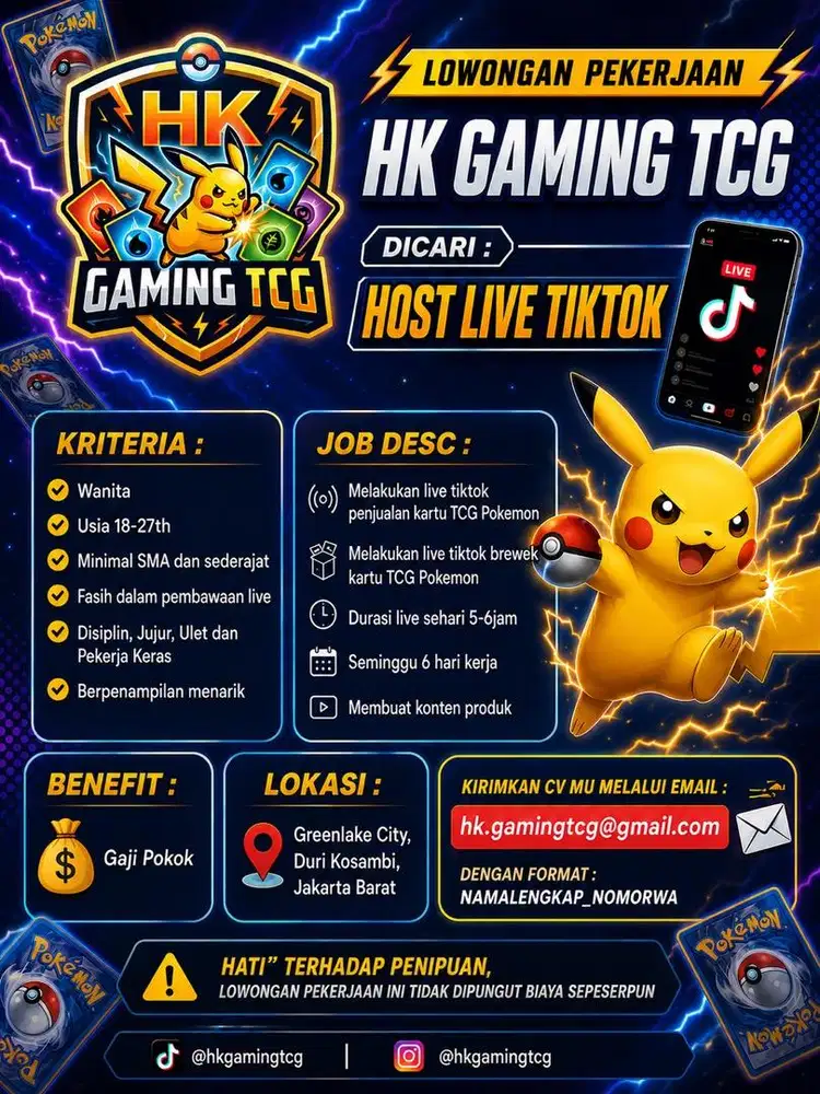 LOWONGAN KERJA HOST LIVE TIKTOK