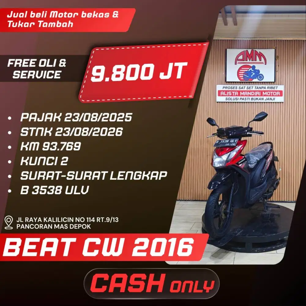BEAT CW 2016 KUNCI 2 SPAYLATER KREDIVO INDODANA CASH ONLY ALISTA