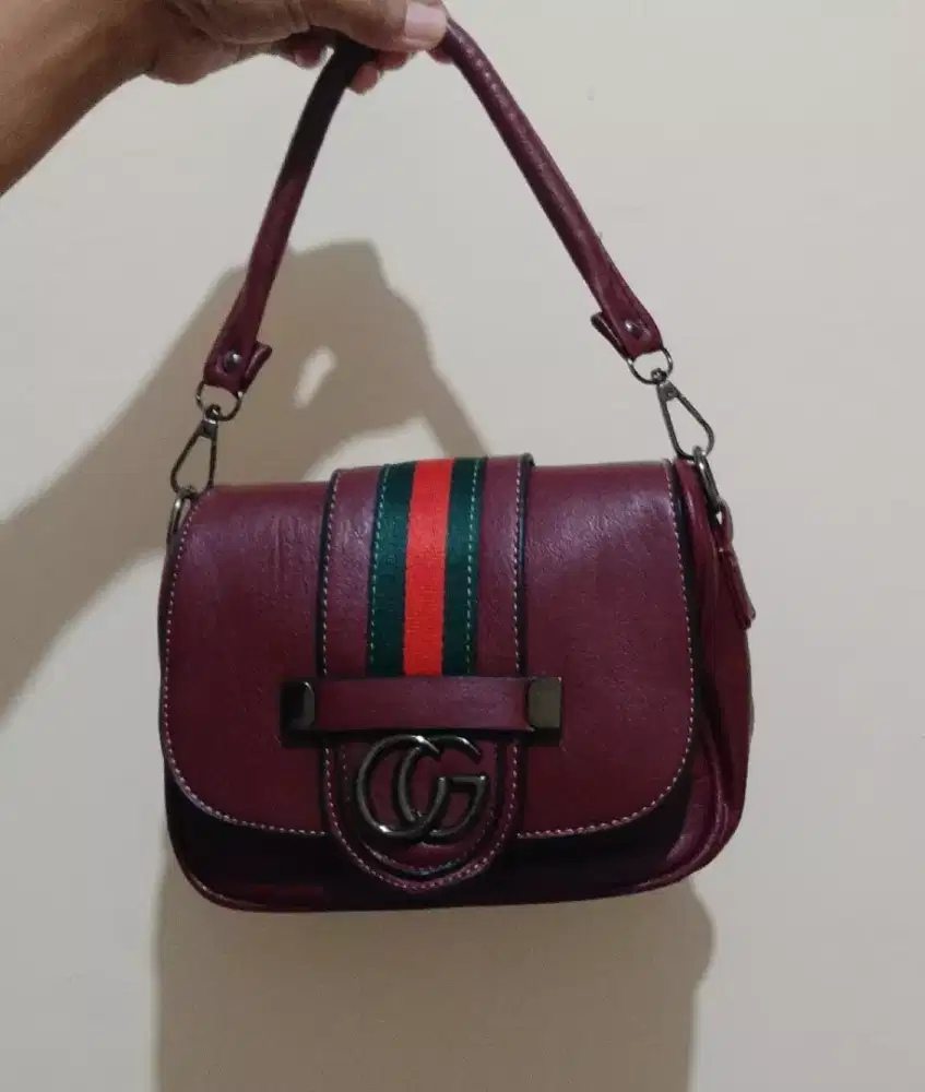 Tas selempang atau bahu marron uk 24cm