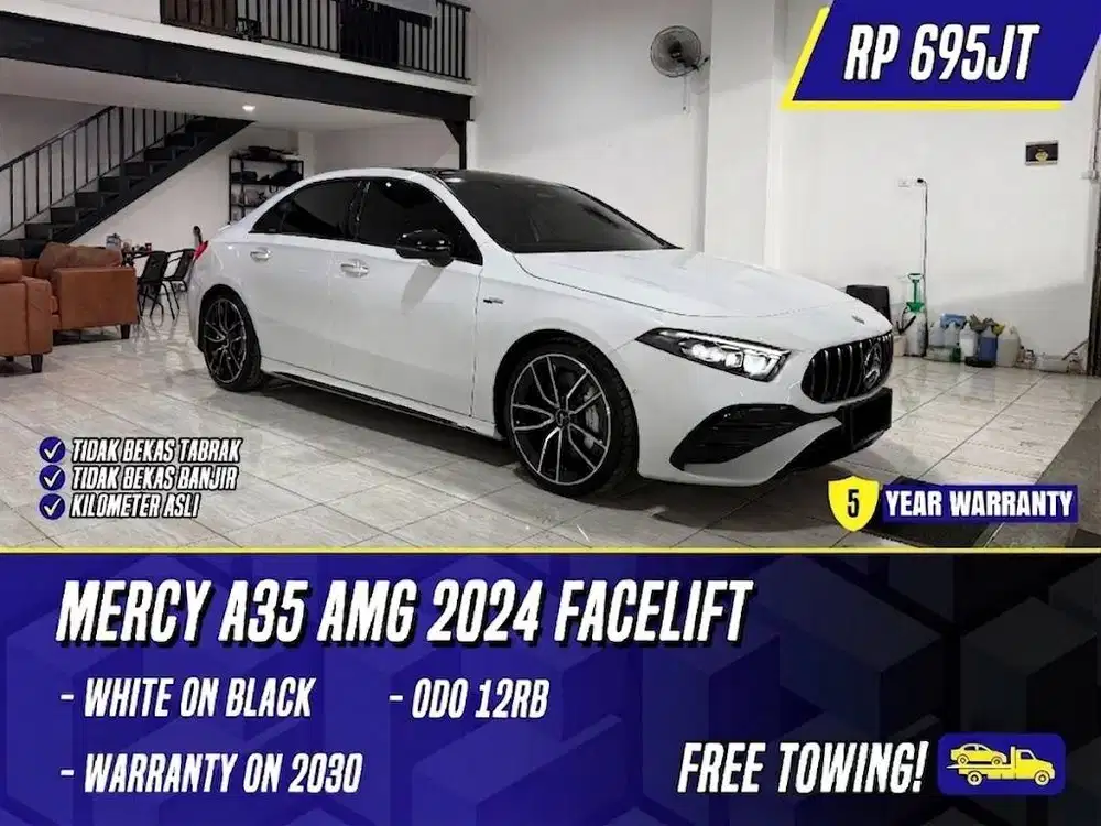 Mercedes Benz A35 AMG 2024 NIK 2023 Facelift White Black Putih Mercy