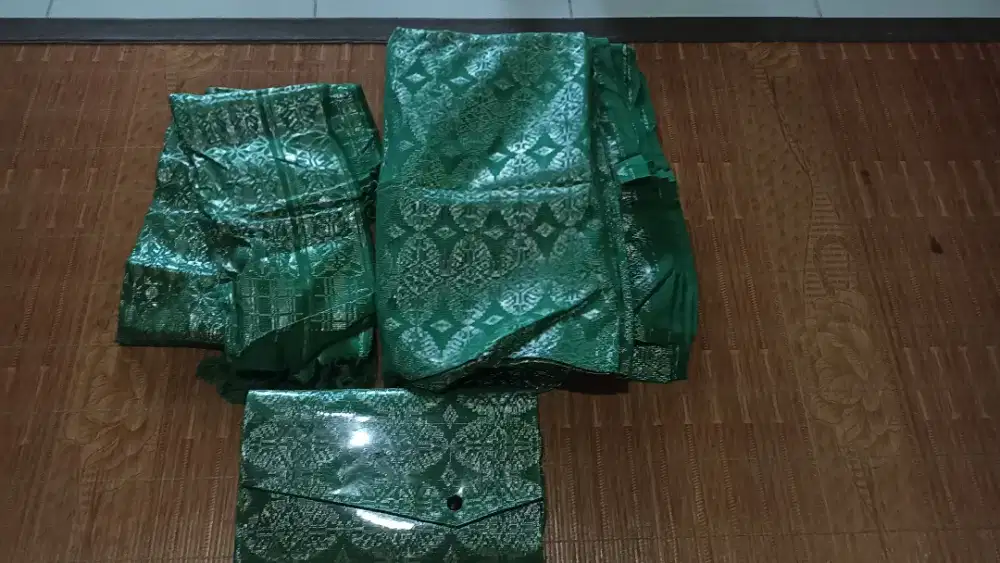 Kain Selendang Dompet Songket Warna Hijau