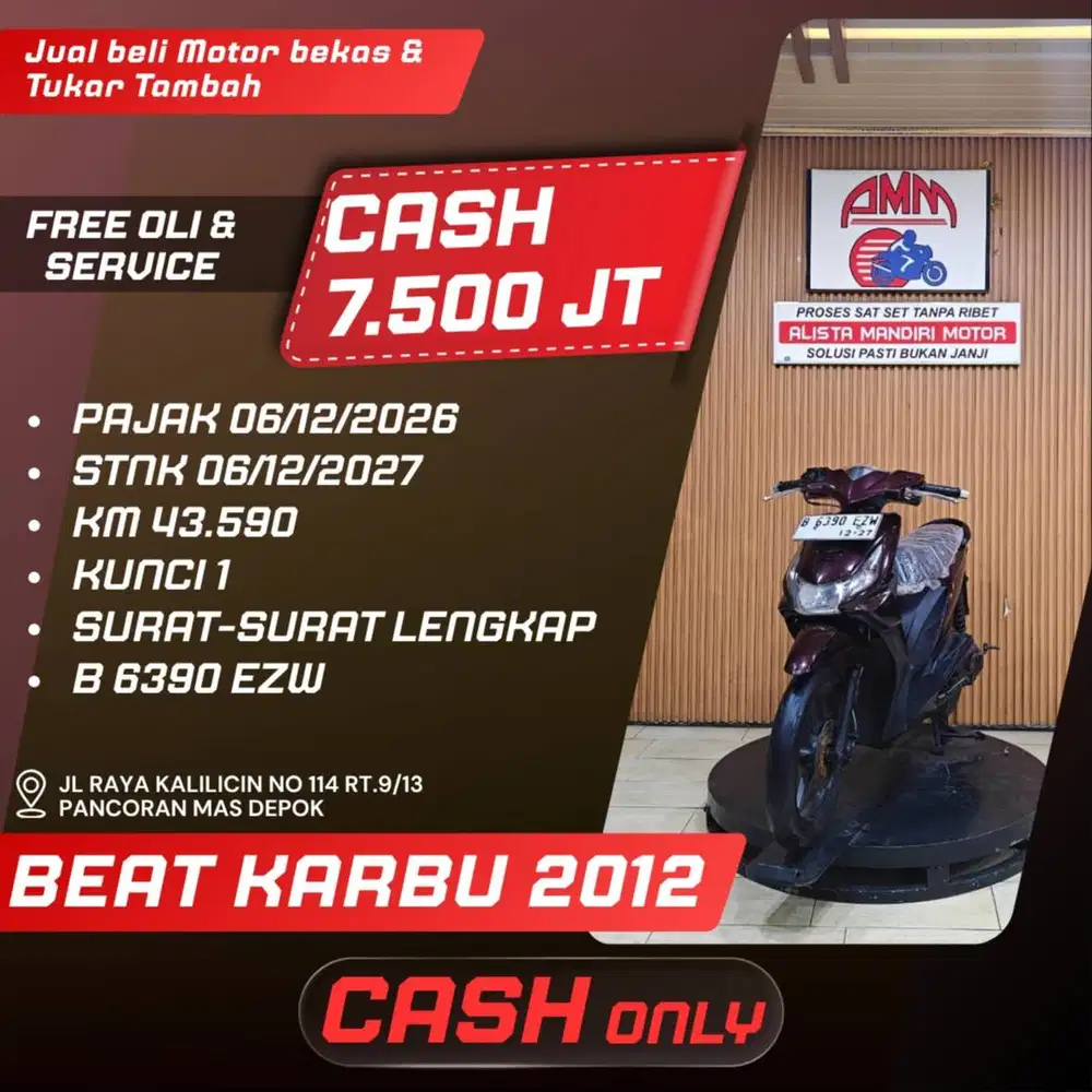 BEAT CW 2012 PAJAK HIDUP KREDIVO INDODANA ALLOBANK CC CASH ONLY ALISTA
