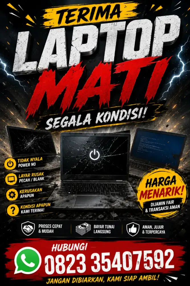 Terima laptop mati segala kondisi harga menarik
