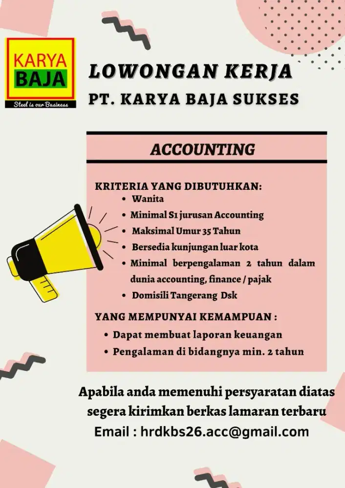 Lowongan Kerja  Accounting