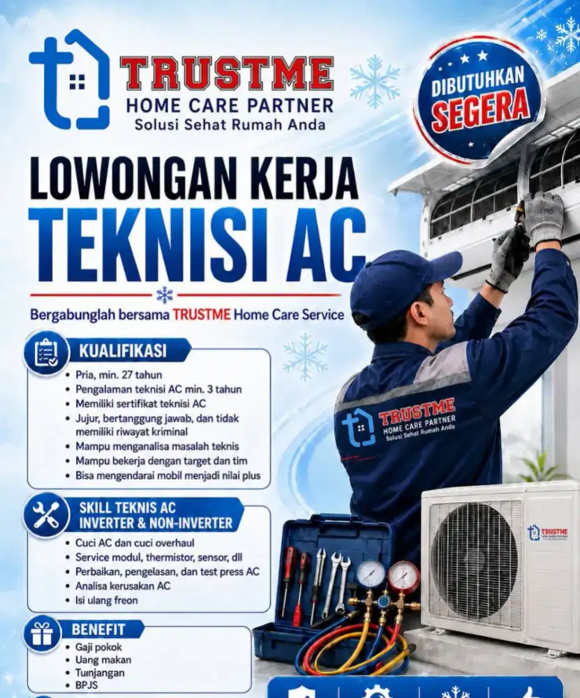 Dibutuhkan segera Teknisi AC