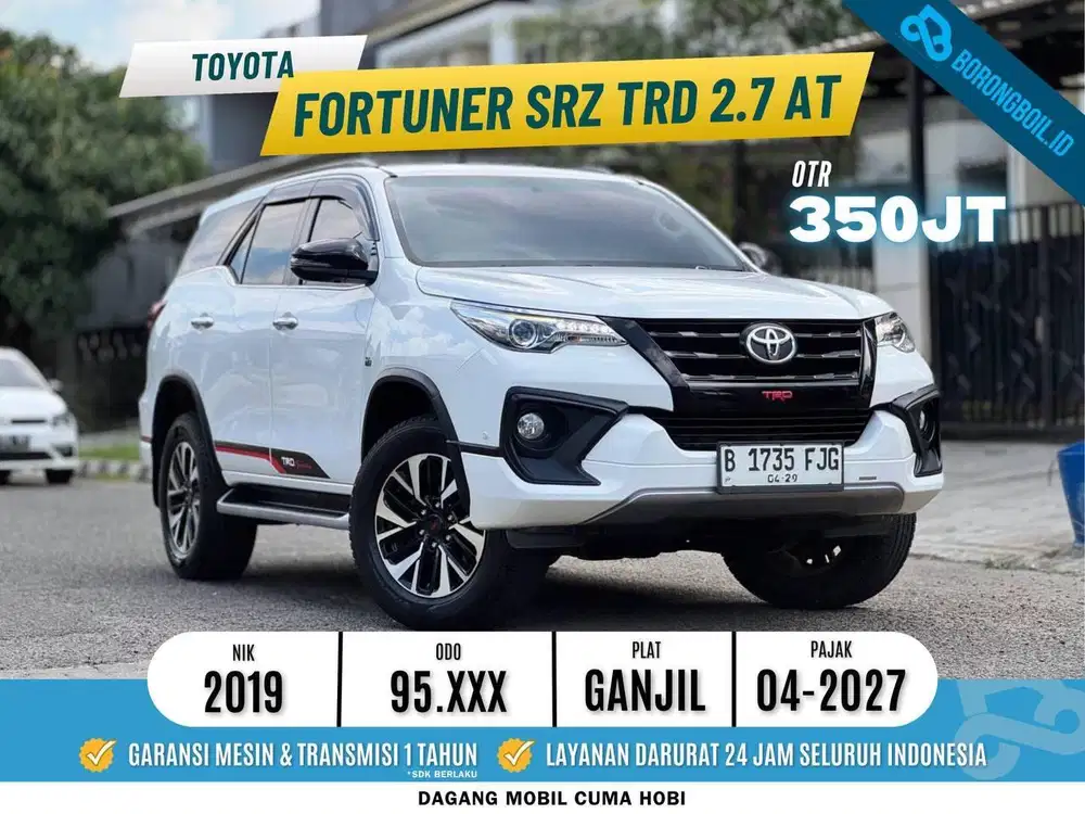 TOYOTA FORTUNER SRZ TRD 2.7 AT 2019 PUTIH ISTIMEWA LOW KM ISTIMEWA