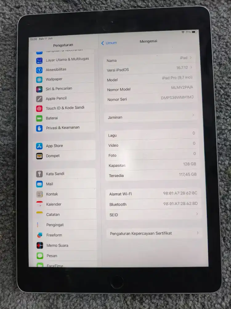 Ipad pro 9,7 inch 128GB wifi ex ibox
