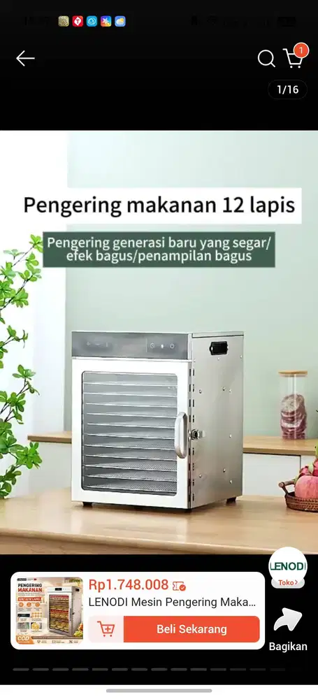 Mesin pengering makanan 12 lantai
