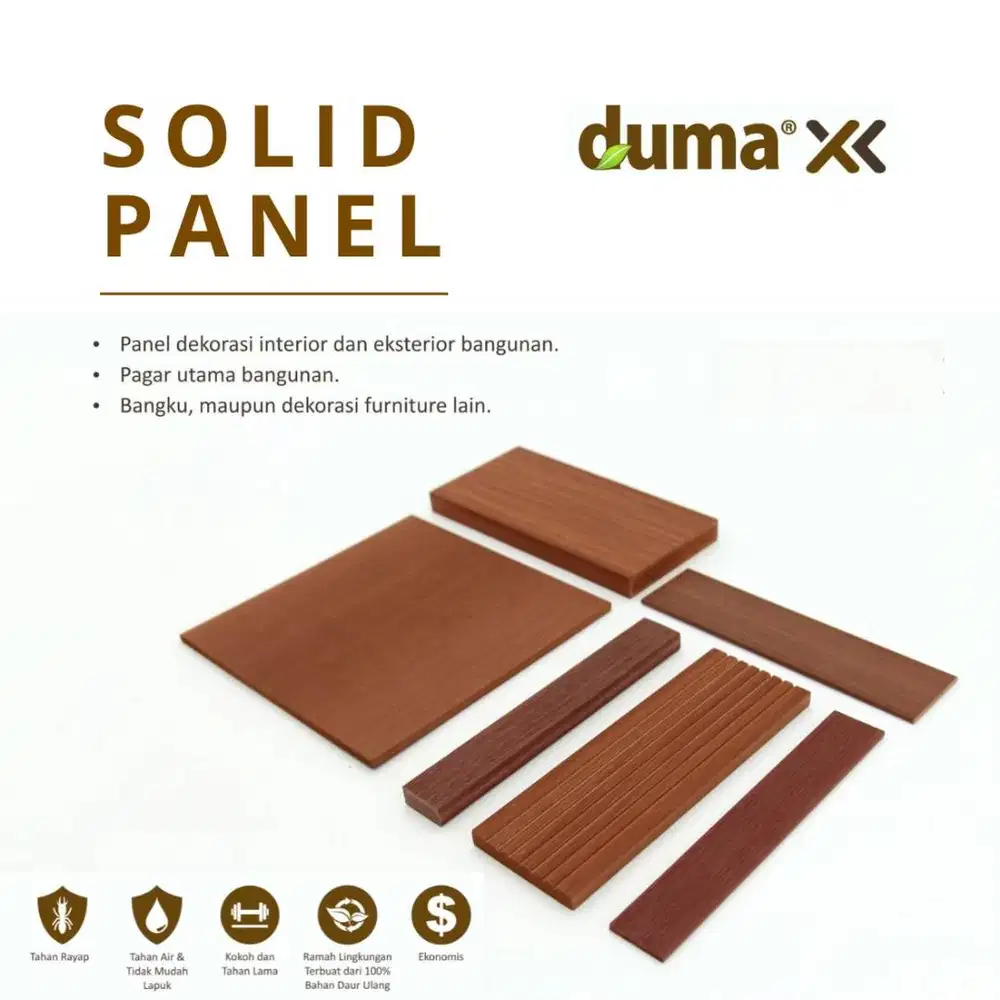 Solid Panel Duma X 3M 4M | Panel Kayu WPC Outdoor Indoor Anti Air Anti