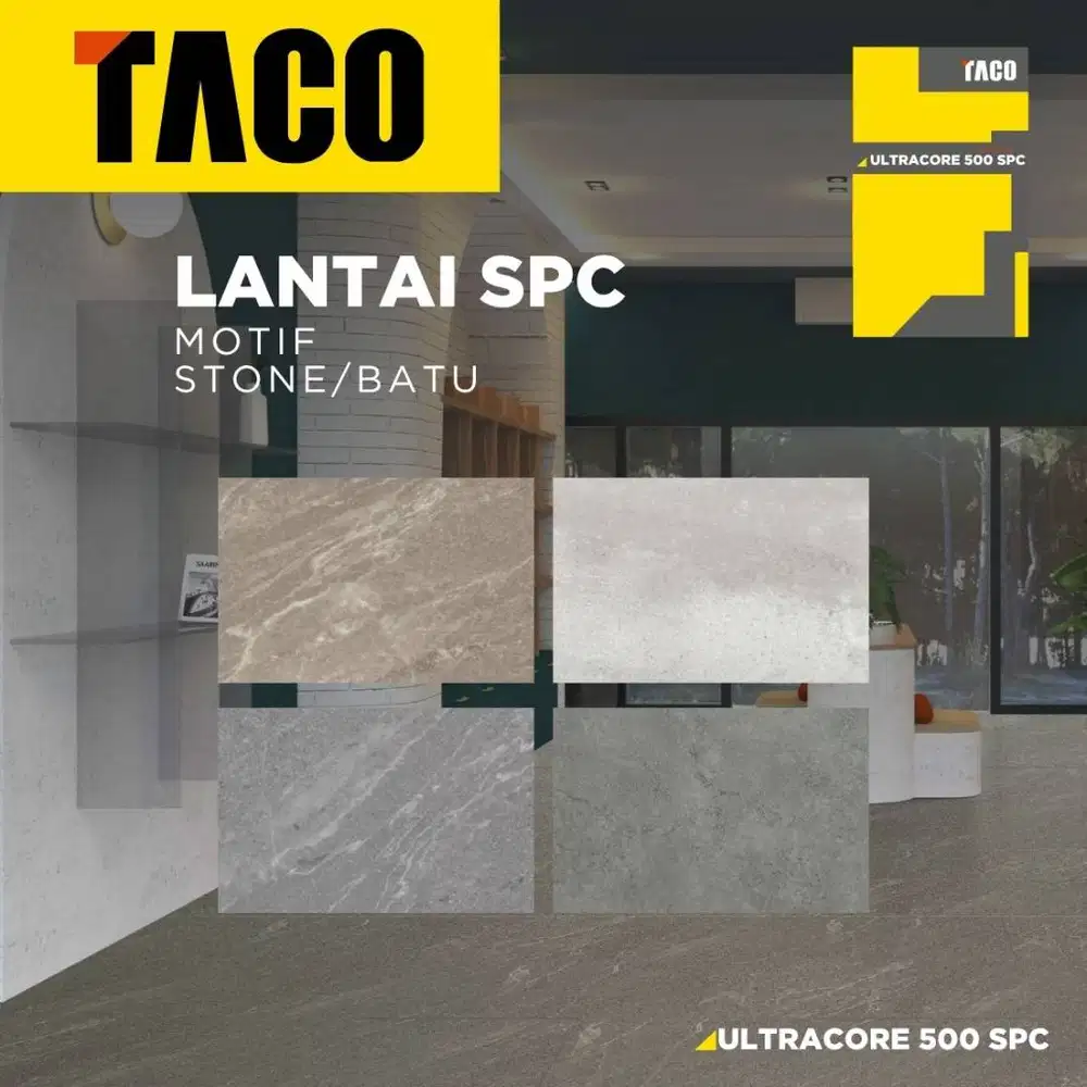 SPC TACO Ultracore 500 Stone Series 5mm Lantai Motif Batu Waterproof A