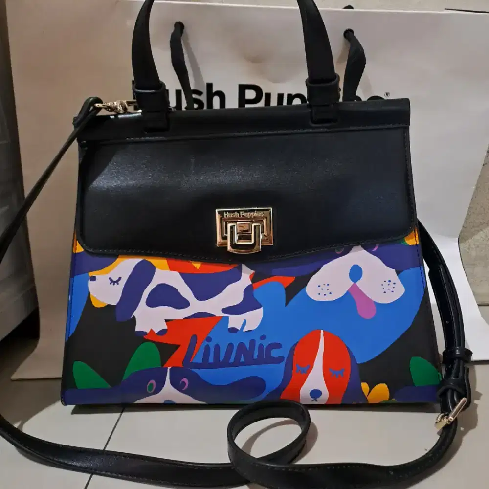 LIMITED EDITION TAS CEWEK HUSH PUPPIES JOVENE TOP HANDLE MEDIUM BLACK