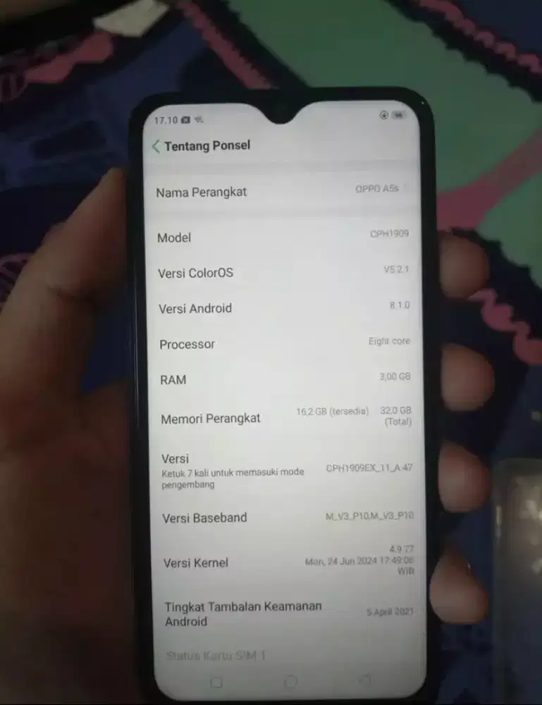 Oppo a5s ram 3/32 asal skr 350rb jual rugi