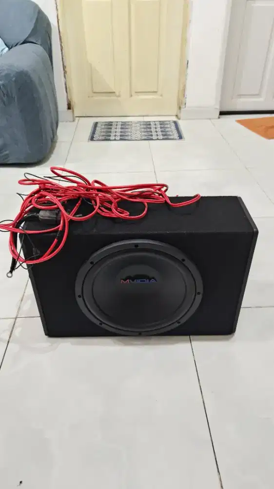 Subwoofer aktif 12 inch mobil bass bulat mvidia lm audio