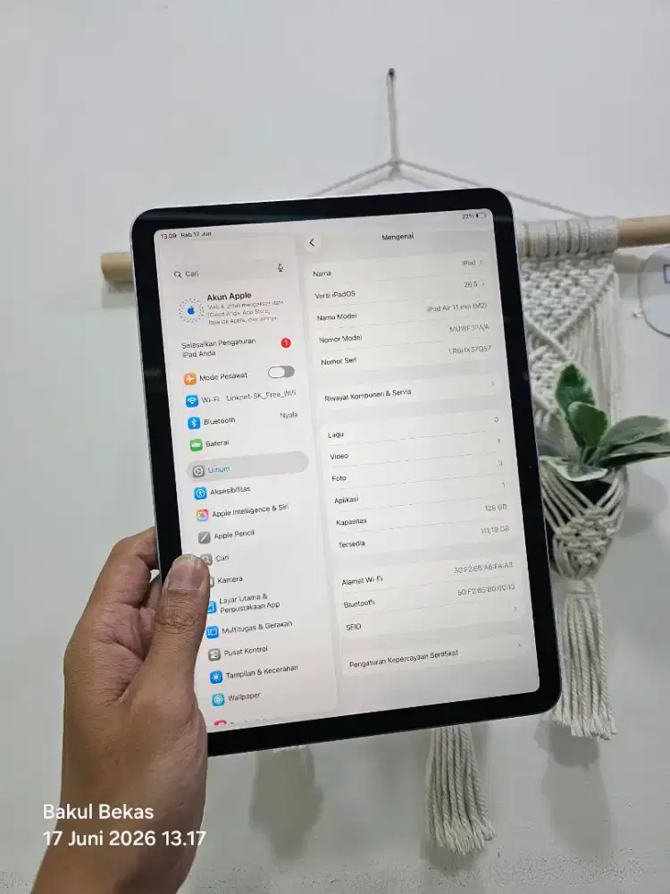 Ipad air m2 11 inch  128 wifi (minus)