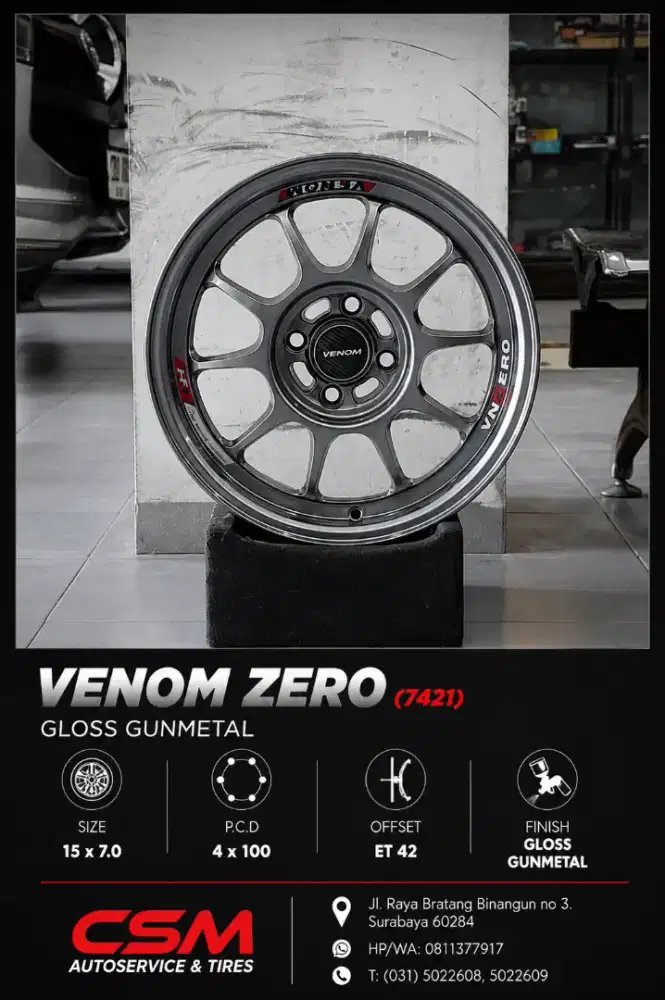 Venom zero (7421). R15. Utk Jazz, Yaris, Calya, Sigra, City, Brio dll