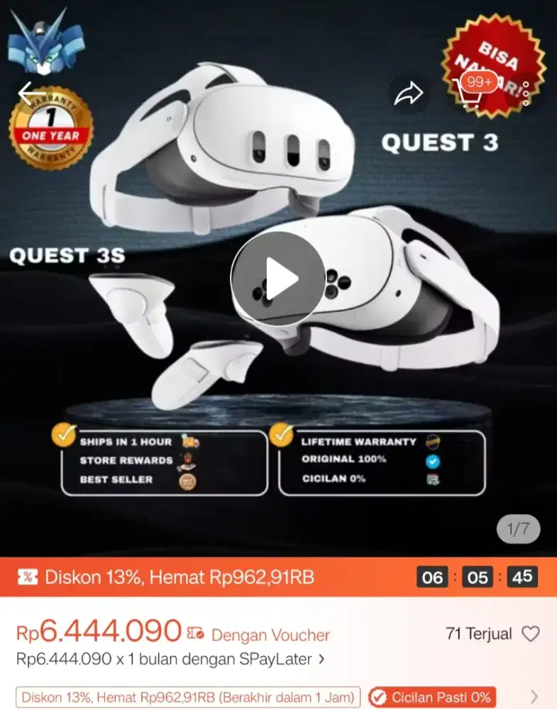 Meta Quest pemakaian baru 3 bulan